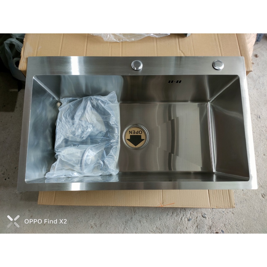Chậu rửa chén bát inox 304 -1 hộc lớn KT 7545