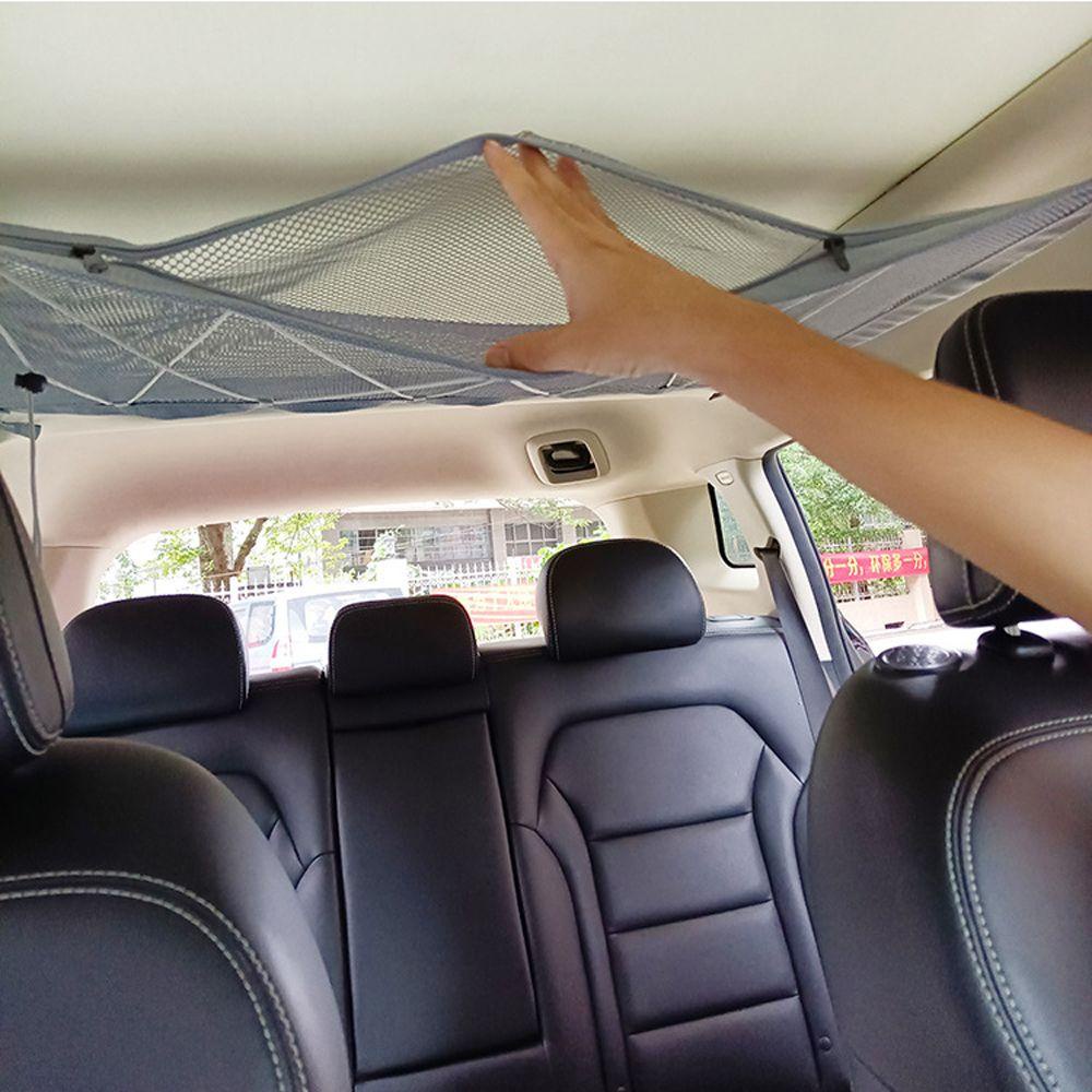 MAYSHOW Túi Lưới Đựng Đồ Treo Trần Xe Hơi Có Khóa Kéo Có Thể Điều Chỉnh Mới