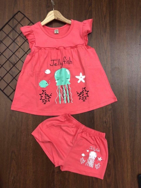 Bộ cotton 4 chiều cánh tiên bé gái 22-42 kg