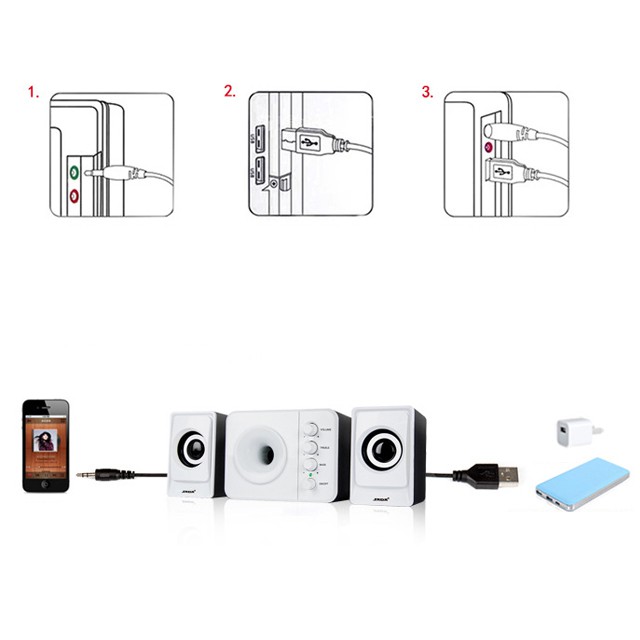 {SẬP GIÁ} {Video Test Loa} Bộ Loa Máy Tính USB SADA D-205 + Tặng Kèm BL Khò Guang