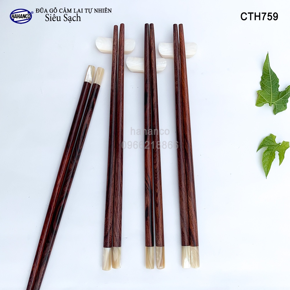 Đũa Gỗ Cẩm Đầu Ốc Biển New Zealand Kháng Khuẩn HAHANCO Siêu Sạch (10 Đôi) CTH759