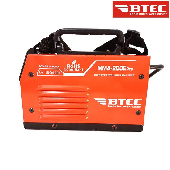 MÁY HÀN QUE MINI INVERTER BTEC MMA-200E Pro Thông số sản phẩm: Máy hàn que mini Btec MMA-200E pro