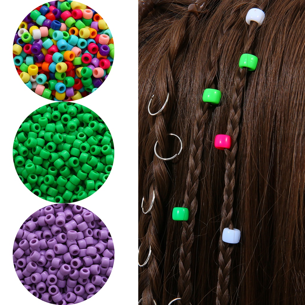 100pcs 9mm x6mm Acrylic Solid Color Round Beads Plastic Solid Color Beads Jewelry Making DIY Handmade Bracelet Loose Beads Large Hole Round Beads