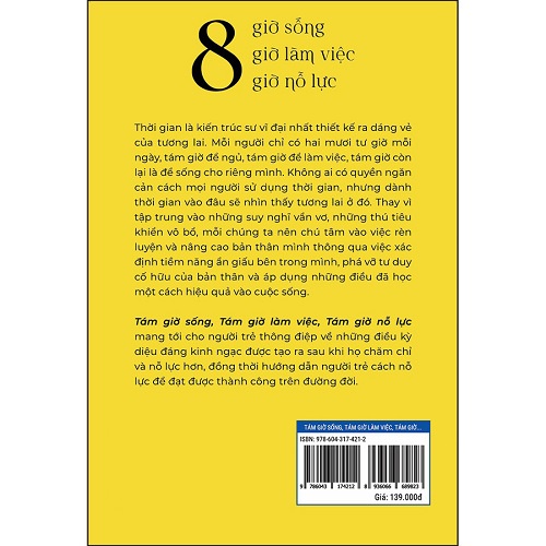 Sách - 8 Giờ Sống, 8 Giờ Làm Việc, 8 Giờ Nỗ Lực