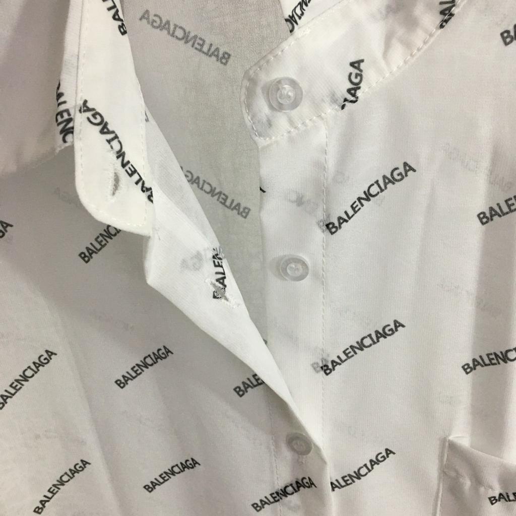 Áo sơ mi dài tay nữ cao cấp Balenciaga BB in chữ cá tính
