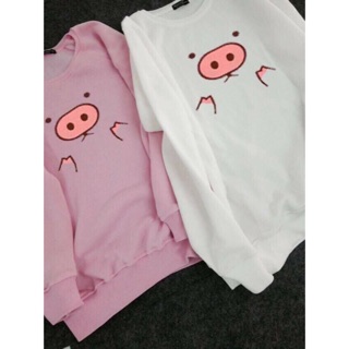 [Ảnh thật] Áo unisex sweater in nỉ bông nhiều màu (38-70kg). heo con - lợn - pig
