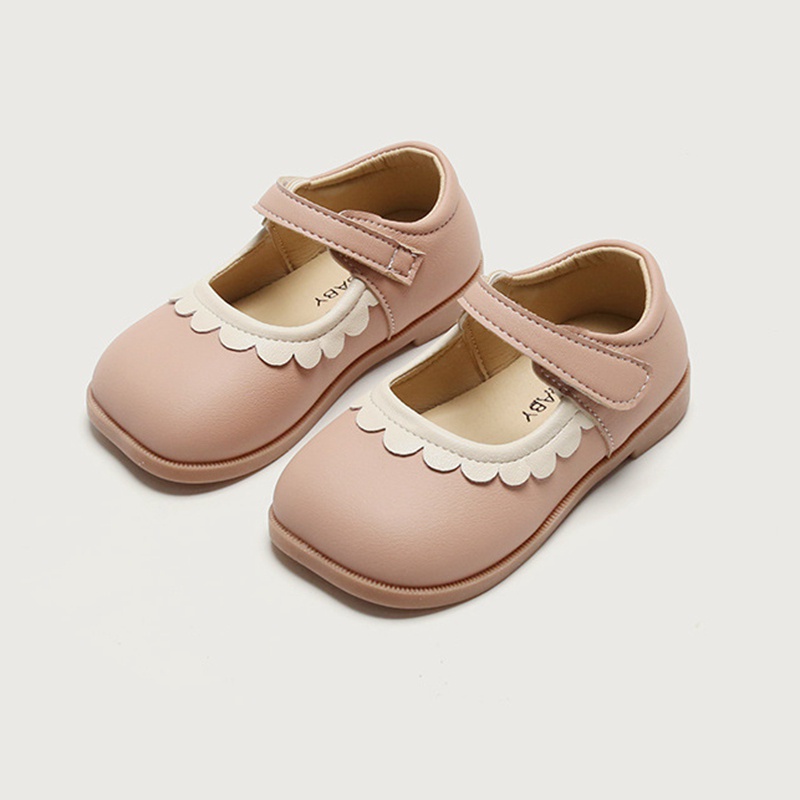 Giày búp bê da mềm đính hoa xinh xắn cho bé gái 0-6 tuổi