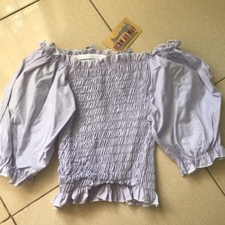 Áo kiểu trễ vai nơ