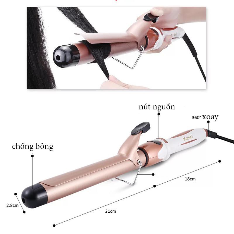 Máy Làm Xoăn Tóc 5 Mức Chỉnh Nhiệt Độ Kemei KM-760A