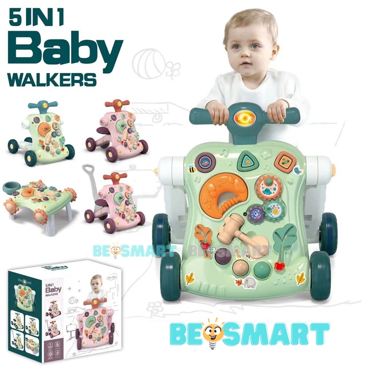 Xe tập đi đa năng 5in1 cho bé có khóa bánh an toàn, thay đổi chiều cao phù hợp