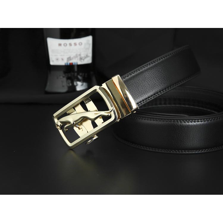 Thắt Lưng Dây Nịt Nam Da Bò 2 Lớp Khóa Tự Động Cao Cấp - Khóa Đồng Hình Báo vồ trạm 3D