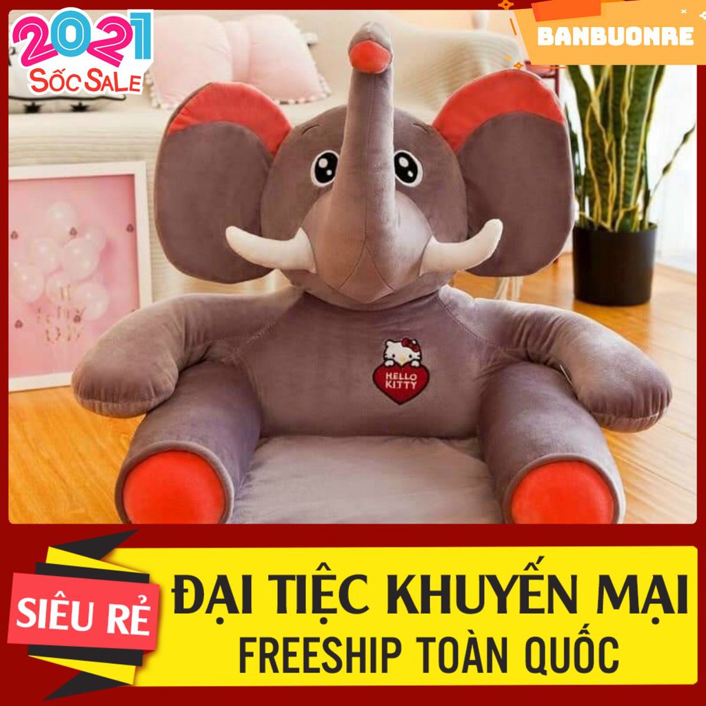 [Free ship-Sale lỗ] Ghế lười hình thú,sofa giường cho bé mẫu voi xám