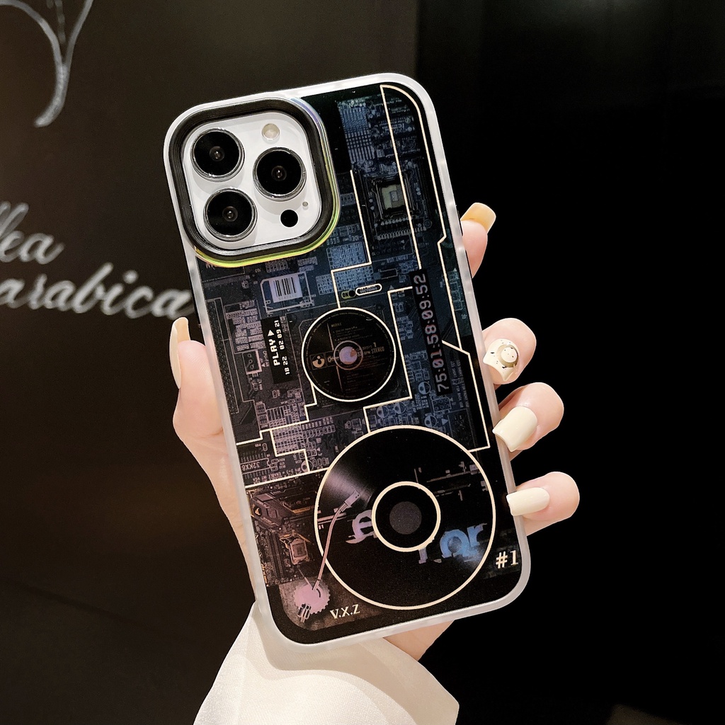 Ốp Điện Thoại Silicon Tpu Mềm Chống Sốc Chống Rơi In Hình Âm Nhạc Laser 2 Trong 1 Cho iPhone 14 13 12 11 Pro XS Max XR Plus