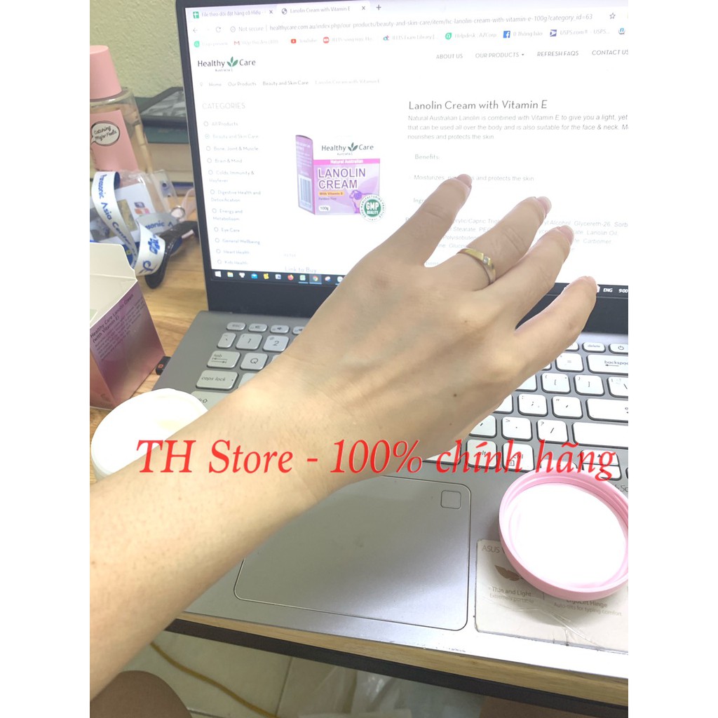 <Bill Chemist> Kem dưỡng ẩm, trắng da nhau thai cừu Healthy Care Lanolin Cream with Vitamin E chính hãng