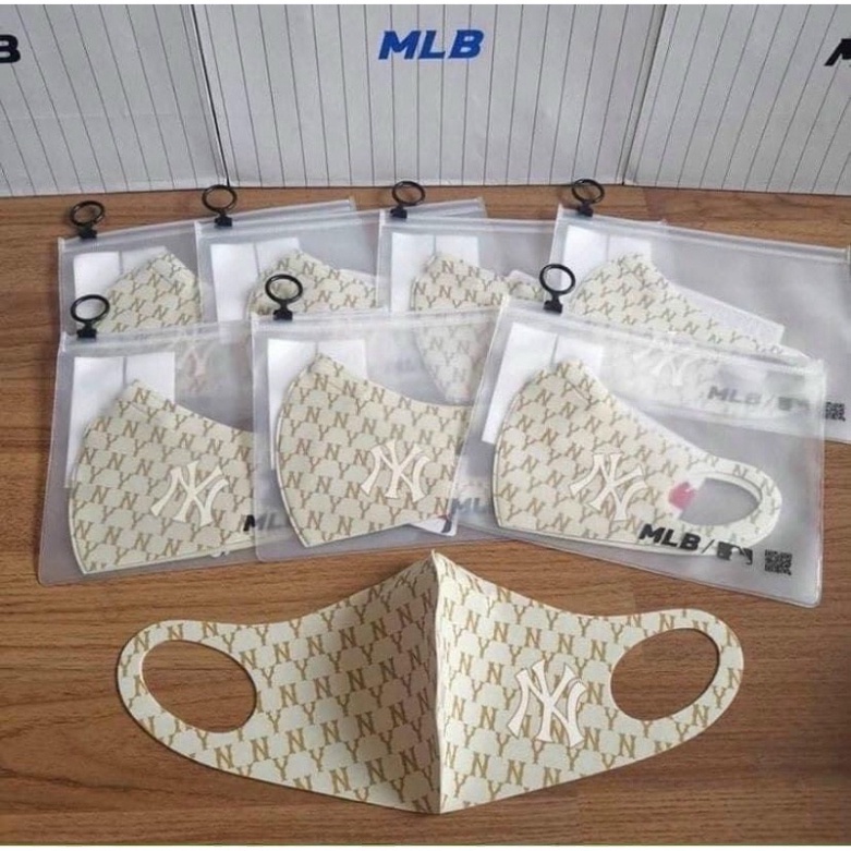 Khẩu trang Mask chính hãng MLB vải Mega Logo 32ETM2111 50L