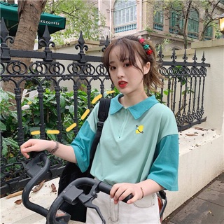 Áo polo tay phối màu