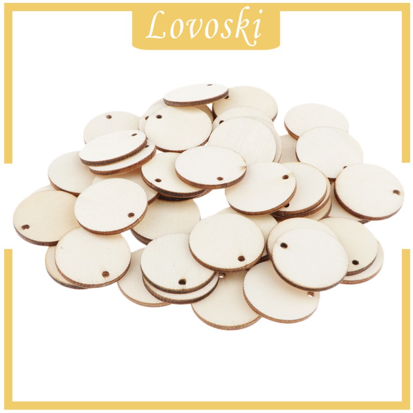 [Lovoski] Set 50 Tấm Bảng Tròn Không Hoàn Thành Có Lỗ Dùng Để Làm Đồ Thủ Công DIY