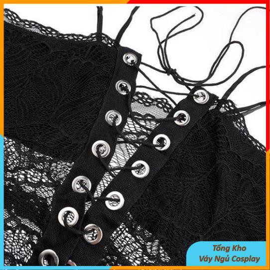 Bộ đồ ngủ 2 dây body liền chip ren xuyên thấu chất hơn nước cất (Không kèm tất) BDS001 TKVN | BigBuy360 - bigbuy360.vn