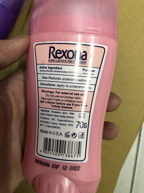 Sáp Lăn khử mùi ngăn mồ hôi thơm mát Rexona 70ml USA