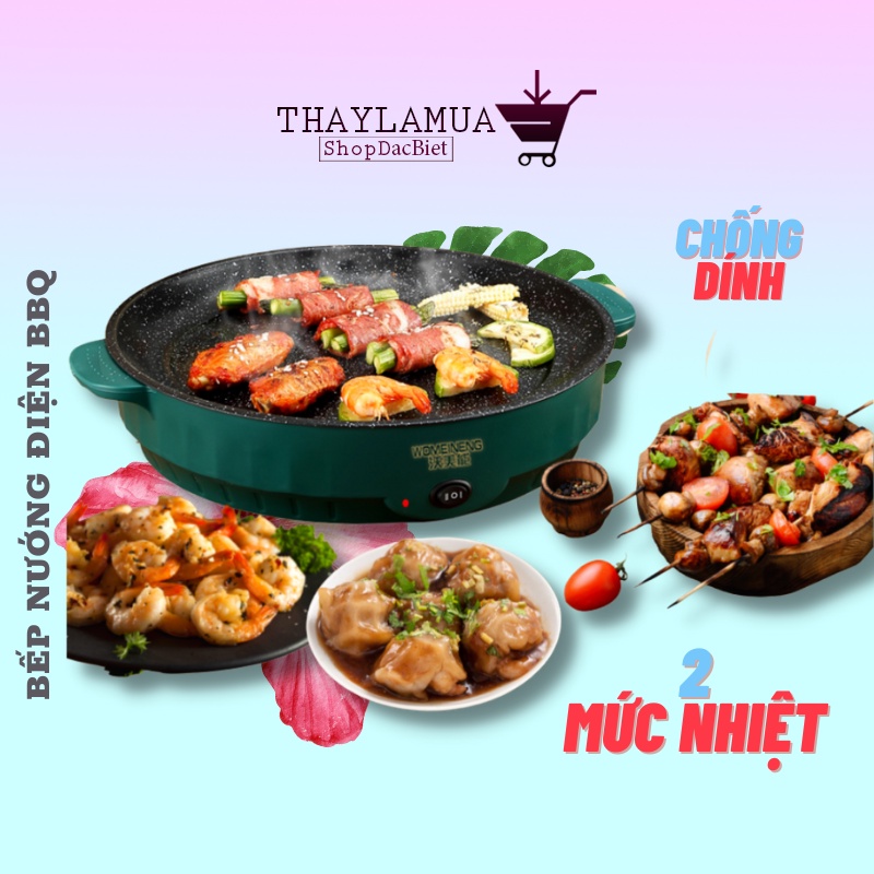 Chảo Nướng Điện BBQ Đa Năng Chống Dính Cao Cấp