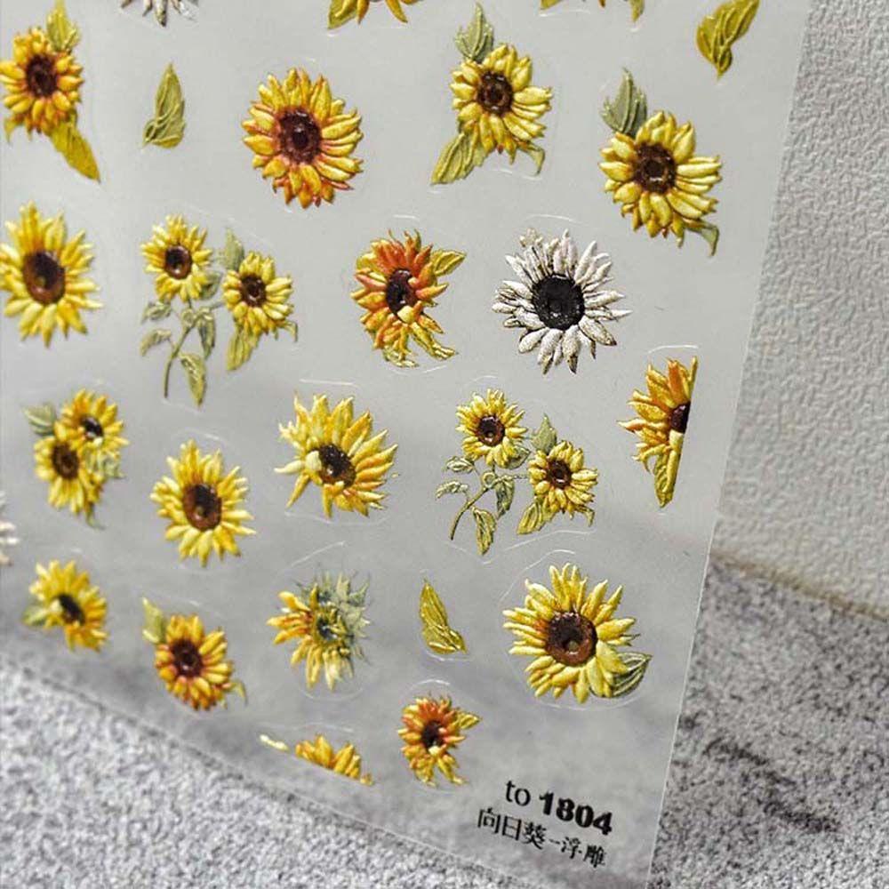 JARRED Miếng Dán Trang Trí Móng Tay Hình Hoa Cúc / Hoa Tulip / Hoa Cúc Xinh Xắn