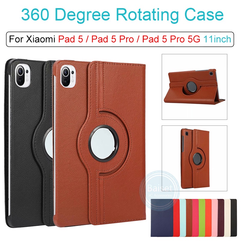 Bao Da Pu Máy Tính Bảng Xoay 360 Độ Cho Xiaomi Pad 5 Pad5 Pro Pad 5 Pro 5g 11inch Premium Ốp