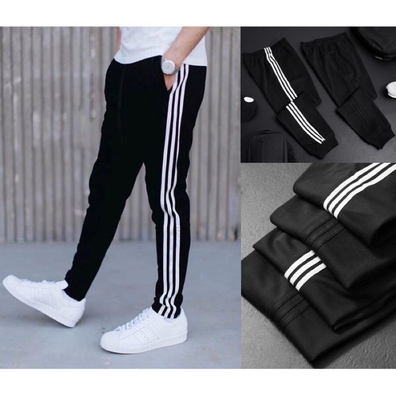 Quần thể thao nam, Quần kẻ 3 sọc nam Jogger Baly chất umi cao cấp