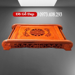 Khay trà gỗ Hương cuốn thư đặt phòng khách sơn chống mối mọt 2 kích cỡ 46x28,55x33