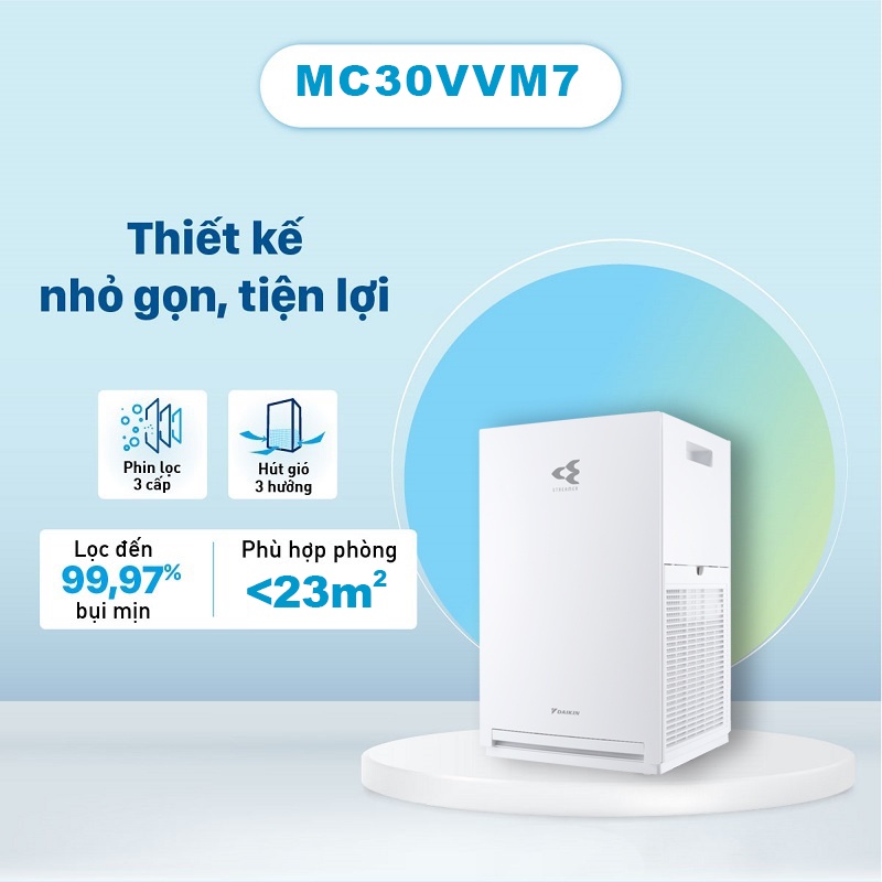 Máy lọc không khí Daikin MC30YVM7 cho phòng nhỏ hơn 23m2