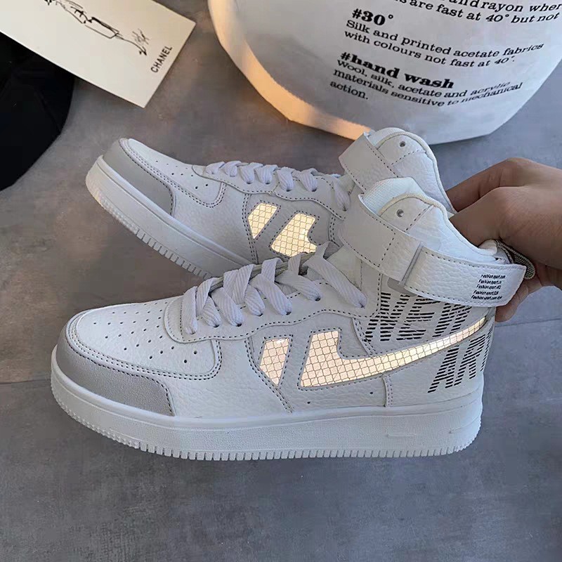 Giày sneakers nam nữ mác vuông logo phản quang in chữ new art Xịn Đẹp