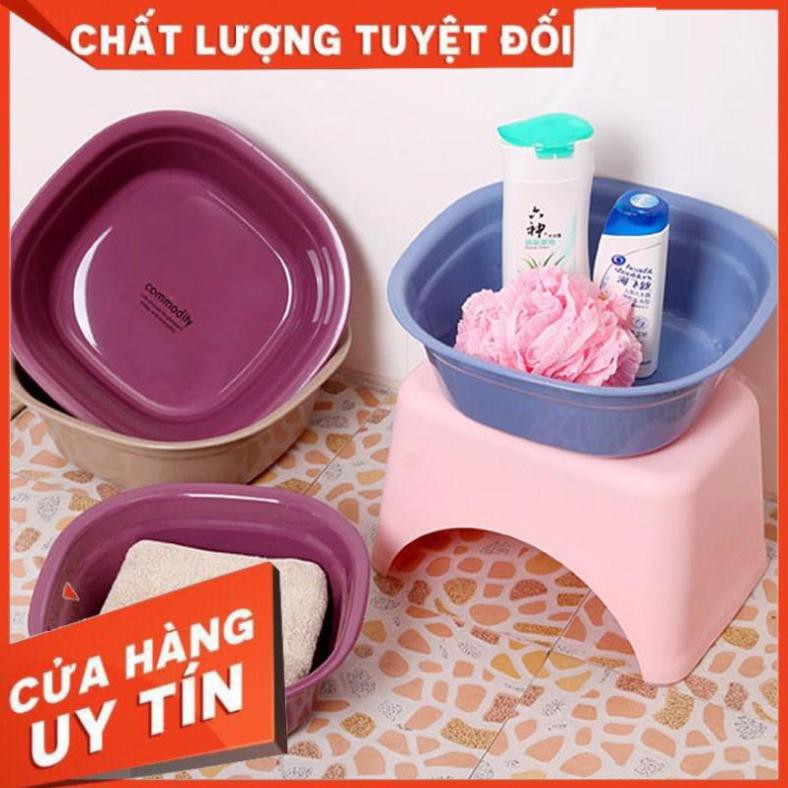 Chậu nhựa vuông trơn trong đa năng,thau nhựa vuông trơn trong đủ size,đủ màu