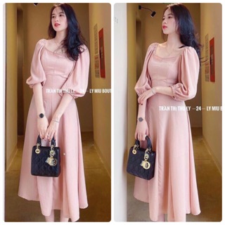 ĐẦM MAXI TAY PHỒNG CỔ U (KÈM HÌNH THẬT)