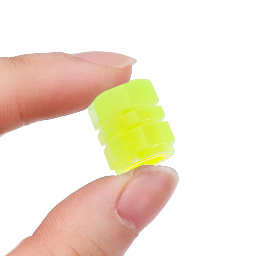 Set 1 / 4 Nắp Van Lốp Xe Hơi / Xe Máy Chống Bụi Màu Vàng Lá Dạ Quang Thông Dụng