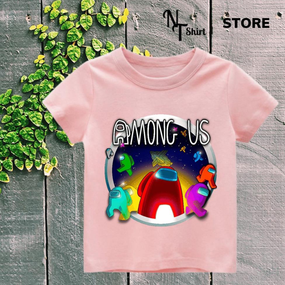 Áo thun bé trai và bé gái, Áo phông trẻ em in hình Game Among US, Áo cotton xịn mặc mát thoải mái NTshirt 05