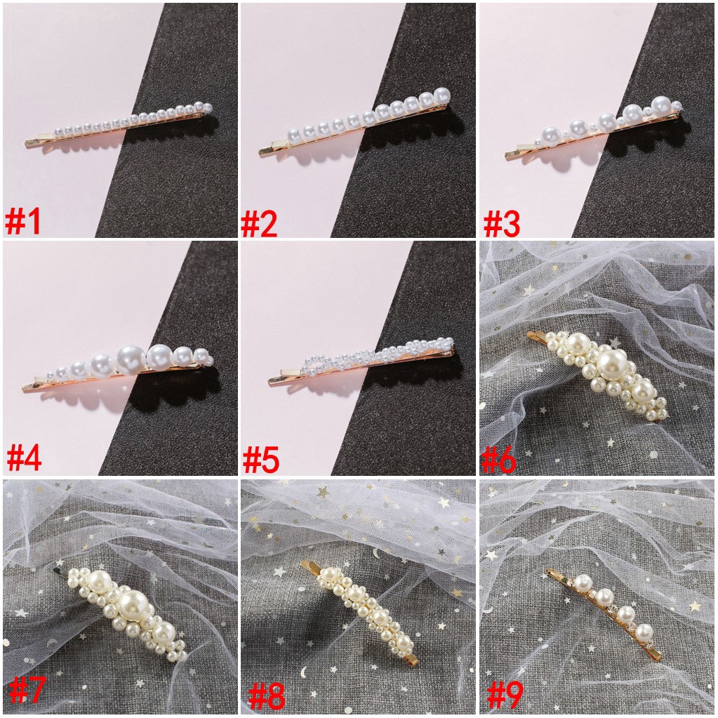 Kẹp tóc đính ngọc trai giả phong cách Hàn Quốc xinh xắn dành cho nữ
