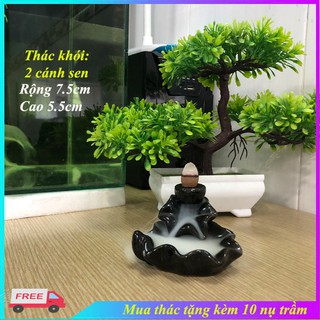 Thác khói trầm hương HAI CÁNH SEN tặng 10 nụ trầm thơm