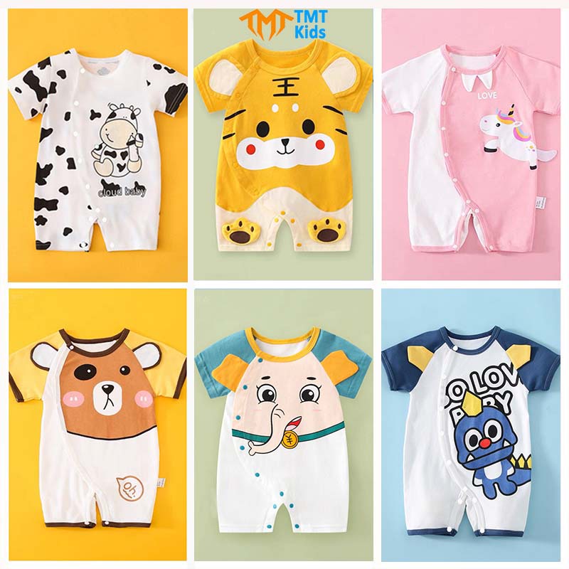 Body cộc tay cho bé🌿Cotton Mềm Mịn🌿 bodysuit sơ sinh an toàn cho da, dễ thương cho bé từ 3-12kg, Body bé trai bé gái