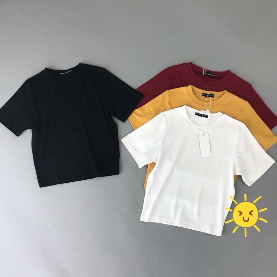 Áo thun croptop ngắn tay trẻ trung phong cách [ ảnh thật ]