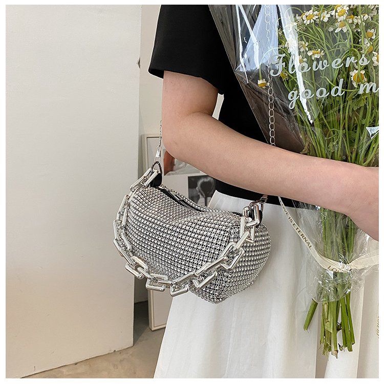 Túi Đeo Vai Đính Đá Kim Cương Giả Phong Cách Mới 2022 Thời Trang Cho Nữ