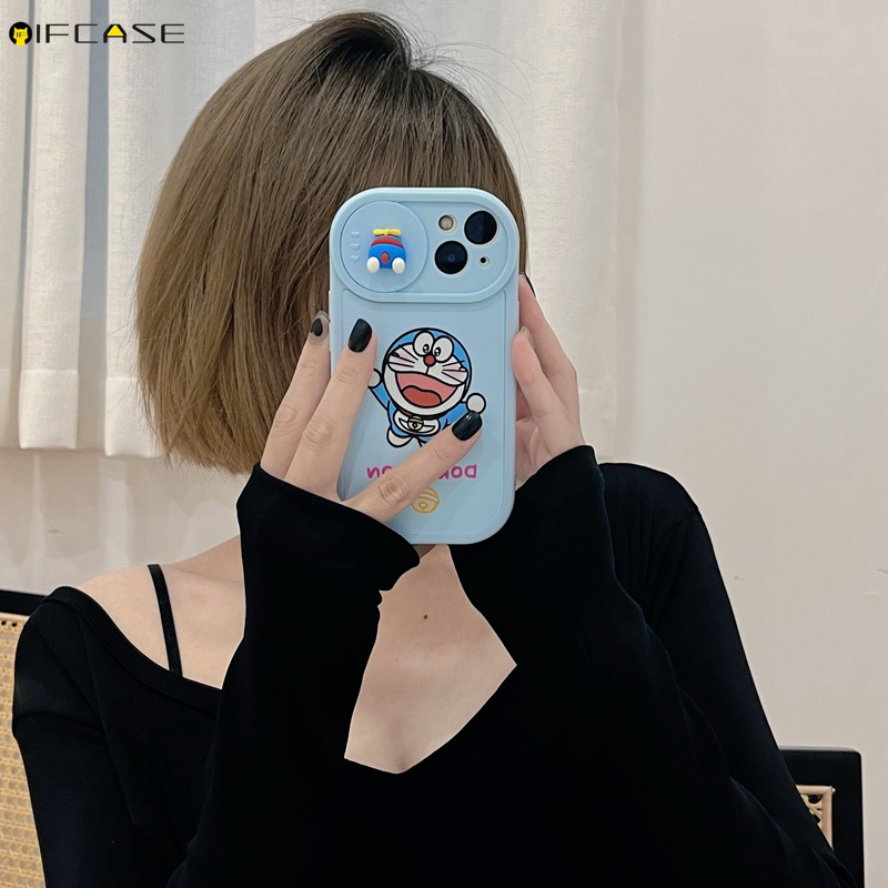 Ốp Điện Thoại Dẻo Họa Tiết Hoạt Hình Doremon 3D Dễ Thương Chống Sốc Cho iPhone 13 12 11 Pro Max XS Max XR X