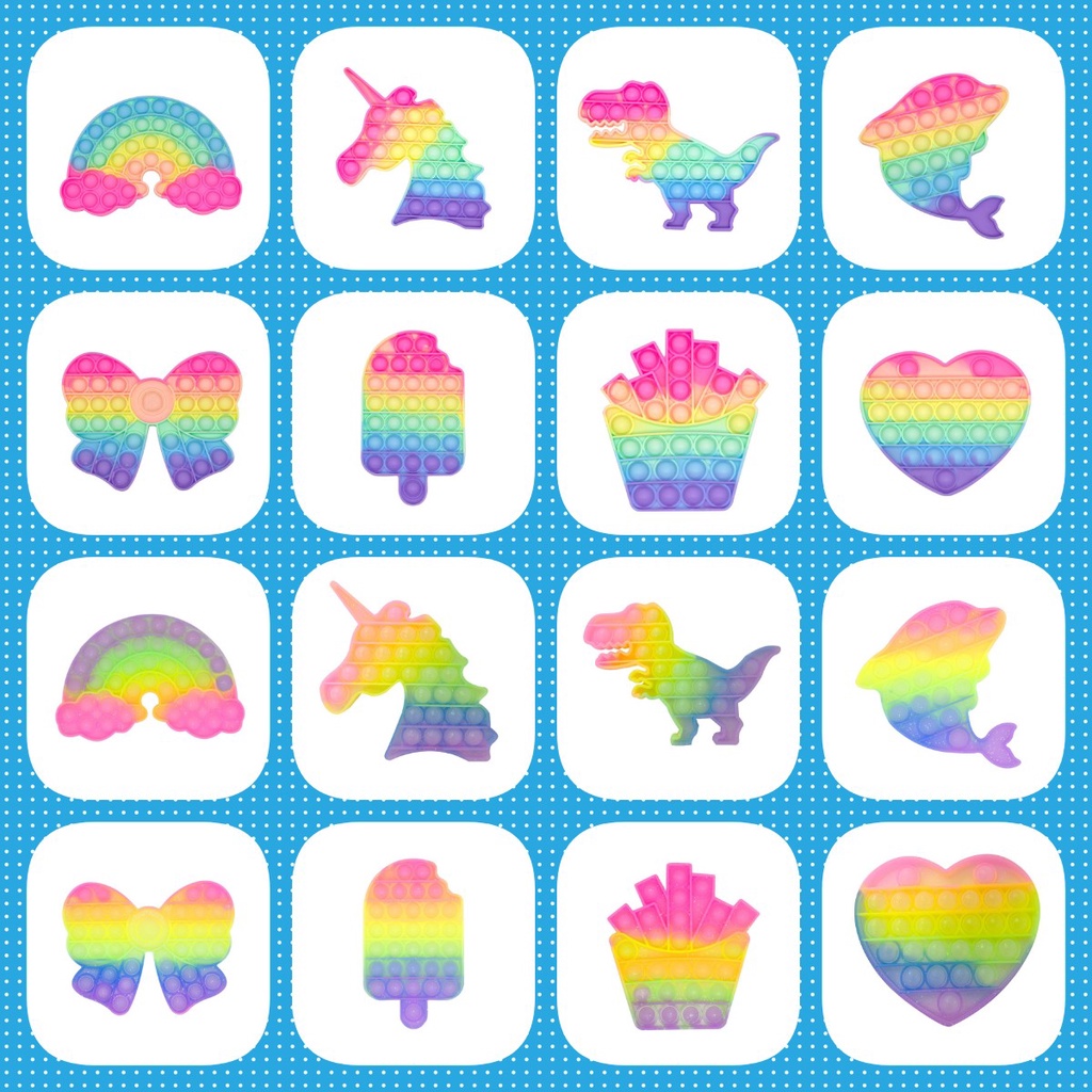 Pop It Tiktok 2021 Push Pop Fidget Toy Rainbow Color Finger Pressure Bubble Sensory Toys đồ chơi Bóp bong bóng thư giãn xả stress Đồ Chơi Giảm Căng Thẳng Cho Người Lớn