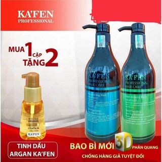 Dầu gội xả hoàn hình chính hãng kafen xanh 800ml được tặng 2 dưỡng tóc.