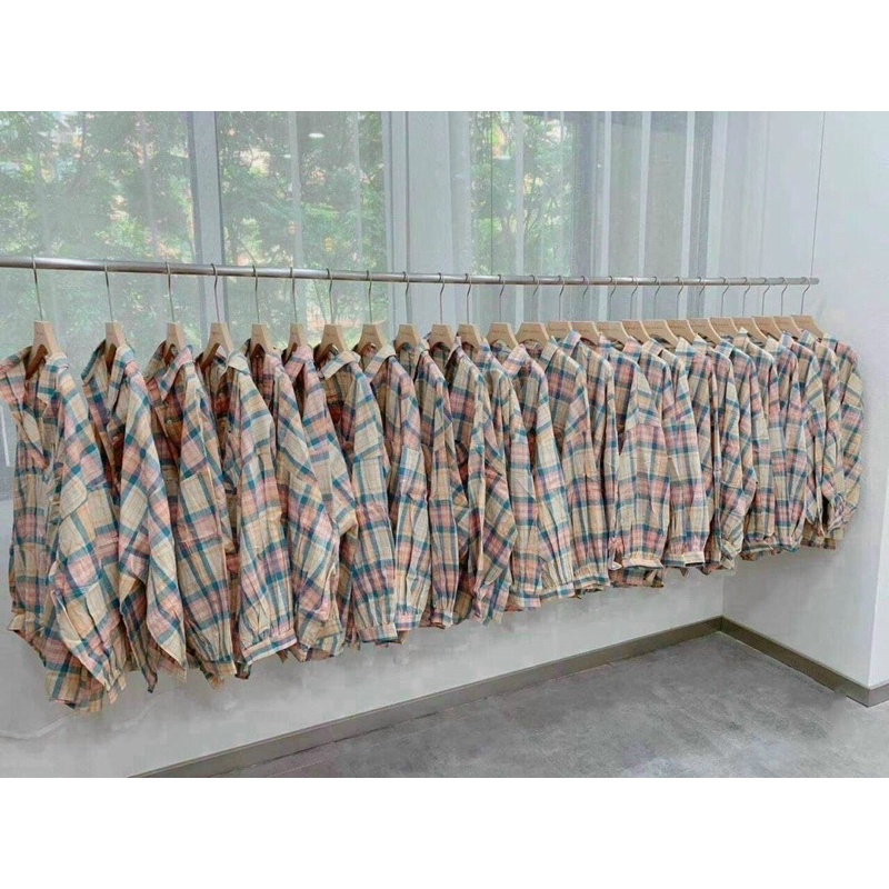 HÀNG CAO CẤP sơ mi caro tay phồng dài hàng đẹp may kỹ KXPC ALOHA