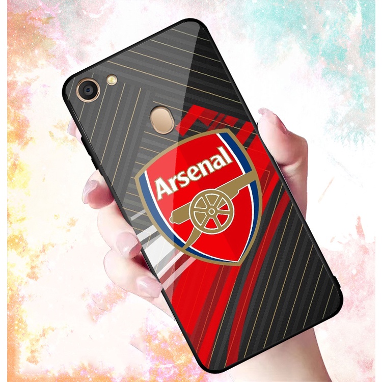 Ốp Lưng OPPO F5, F5 YOUTH, F7 mặt kính cường lực cao cấp In hình Câu Lạc Bộ Bóng Đá