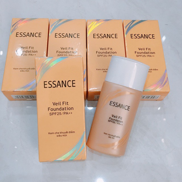 [ FREE SHIP]Kem che khuyết điểm Essance siêu mịn Veil Fit Foundation SPF25 PA++ 30g màu da tự nhiên 21