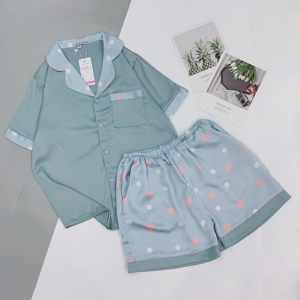 Đồ bộ pijama đùi chất lụa satin size M,L,XL | BigBuy360 - bigbuy360.vn