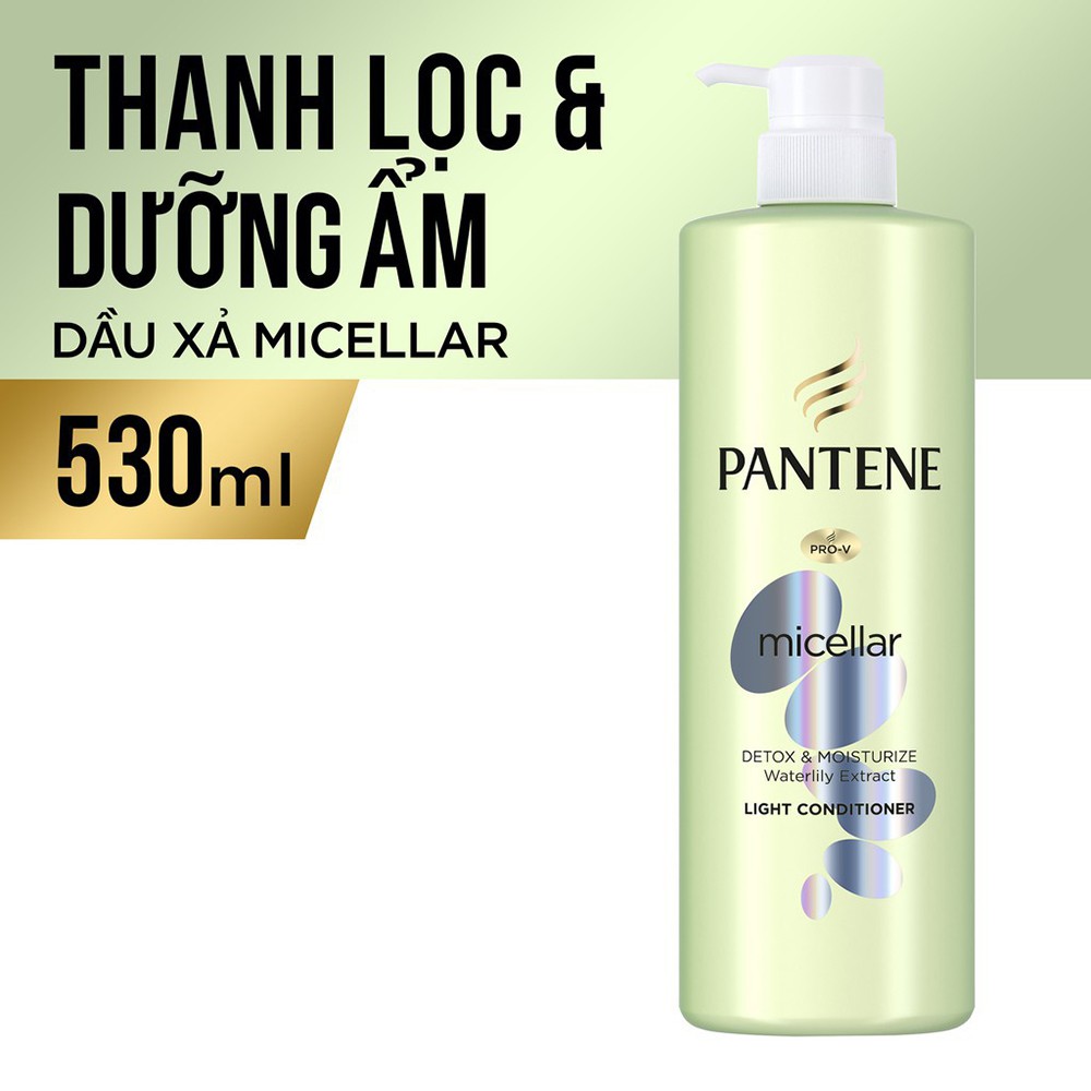 Dầu Xả Pantene Pro-V Micellar Làm Sạch &amp; Dưỡng Ẩm Chiết Xuất Hoa Súng 530ml