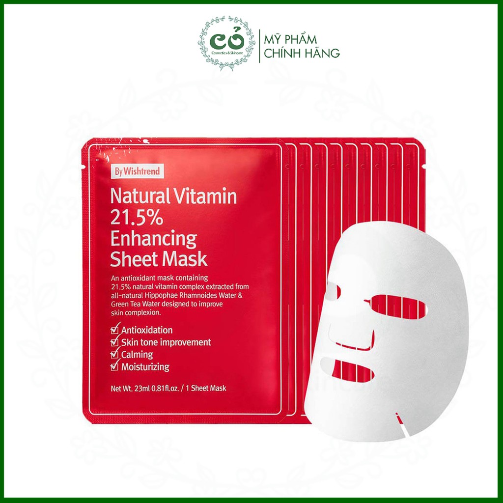 Mặt Nạ By Wishtrend Natural Vitamin 21.5 Enhancing Sheet Mask 23ml