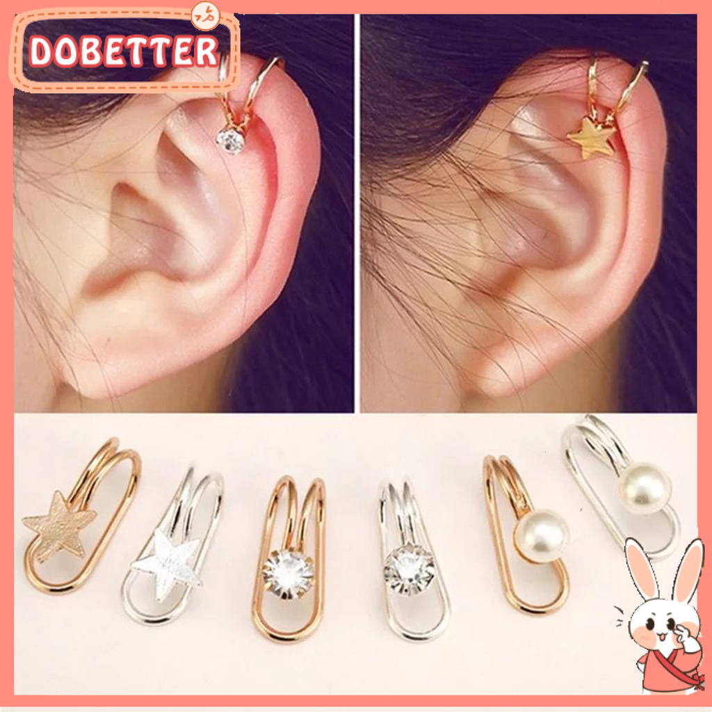 Set 2 Khuyên Tai Chữ U Mặt Ngôi Sao Năm Cánh Thời Trang Cho Nữ