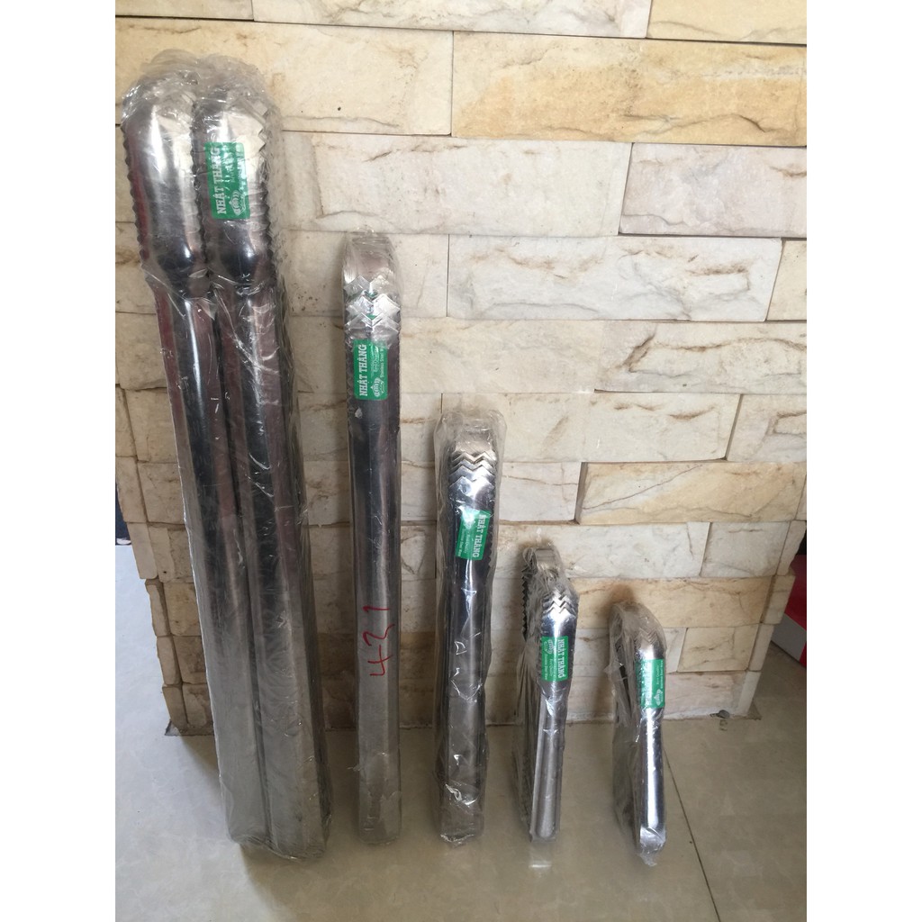 Cây Gắp đá 💖𝑭𝑹𝑬𝑬𝑺𝑯𝑰𝑷💖 Cây gắp than - Cây gắp thịt bằng inox 40cm - 25cm